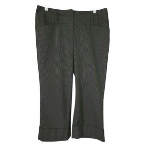 Express Design Studio Editor Womens Black Pinstripe Business Capris Size 8